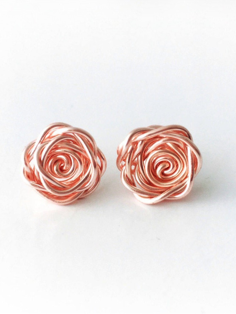 14K Rose Gold FILLED Rose Stud Earrings